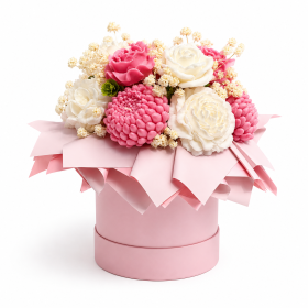 Flowerbox ze świec sojowych Piwonie